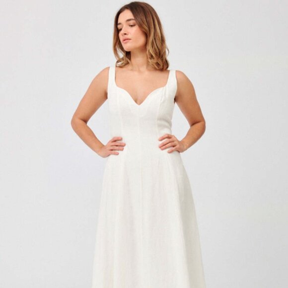 Mara Hoffman White Linen Perdita Dress - Picture 1 of 12